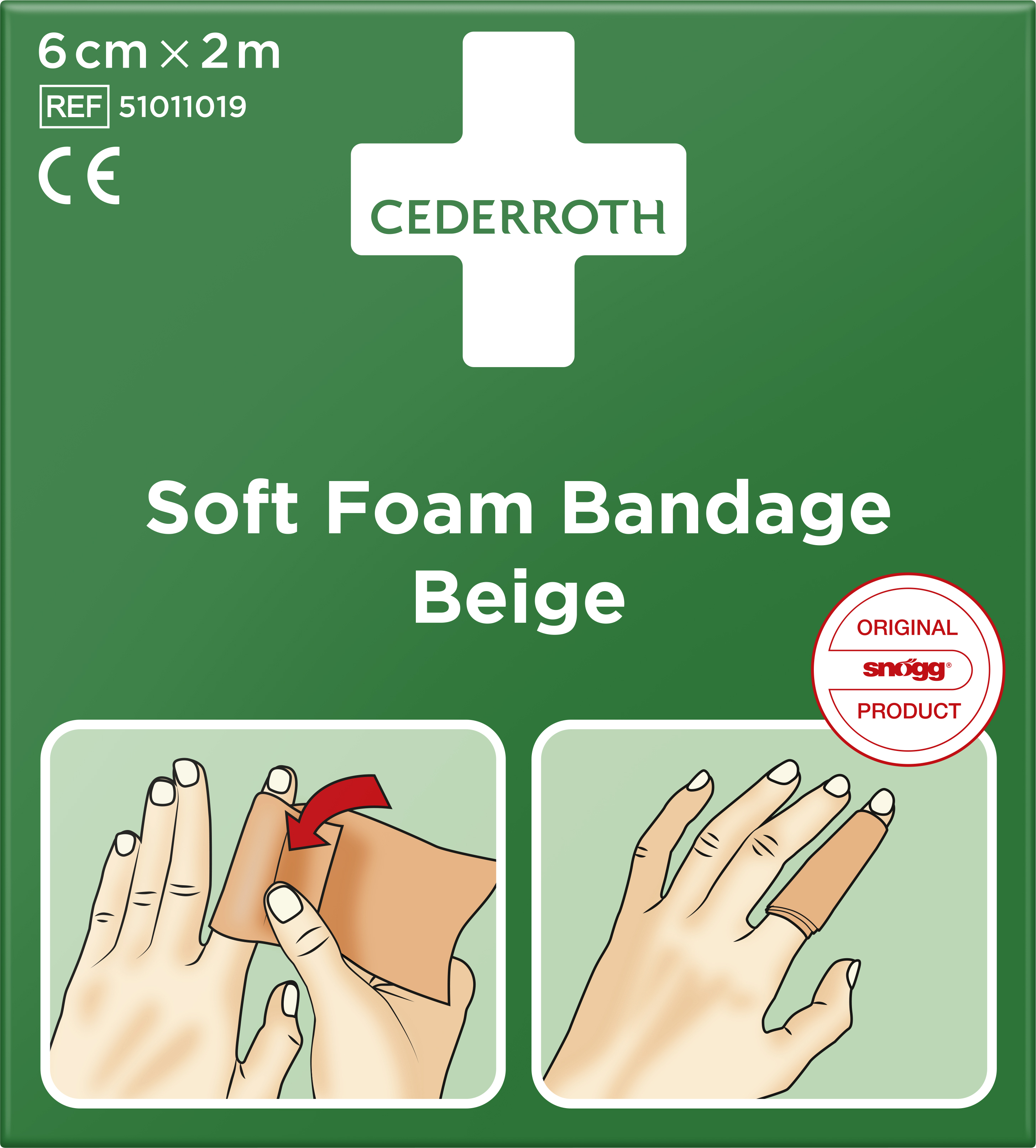Cederroth Soft Foam Bandage Beige 6cm x 2m